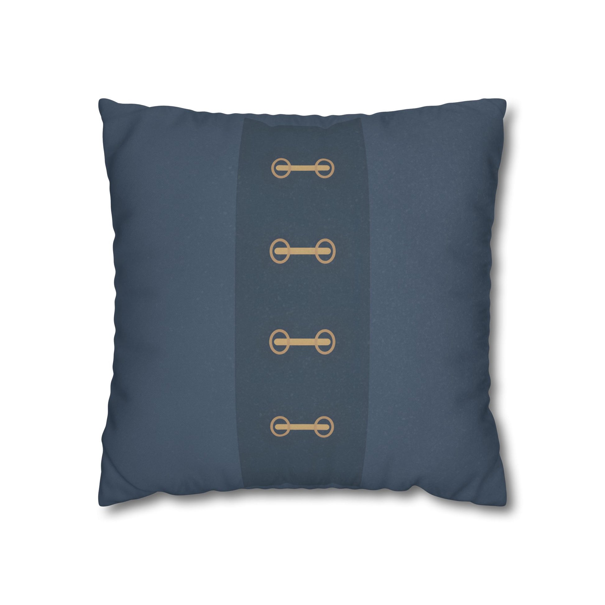 The Blue Coat Buttons Throw Pillow – Navy Duffle Coat Design – Bear Nursery Decor 18" × 18"