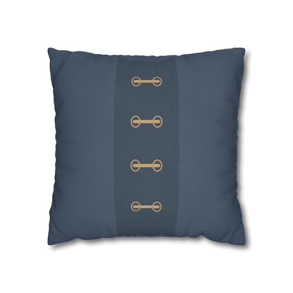 The Blue Coat Buttons Throw Pillow – Navy Duffle Coat Design – Bear Nursery Decor 18" × 18"