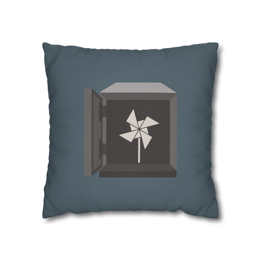 The Safe Throw Pillow – Pinwheel in Vault – Dream Collection Movie Art 18" × 18"