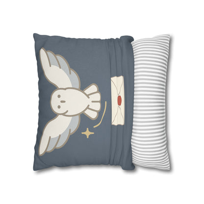 Messenger in Flight Throw Pillow – Snowy Owl with Letter – Wizard Nursery & Room Decor