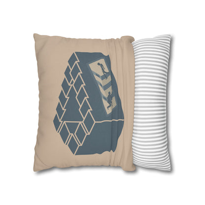 Infinite Staircase Throw Pillow – Penrose Steps Optical Illusion – Surrealist Decor