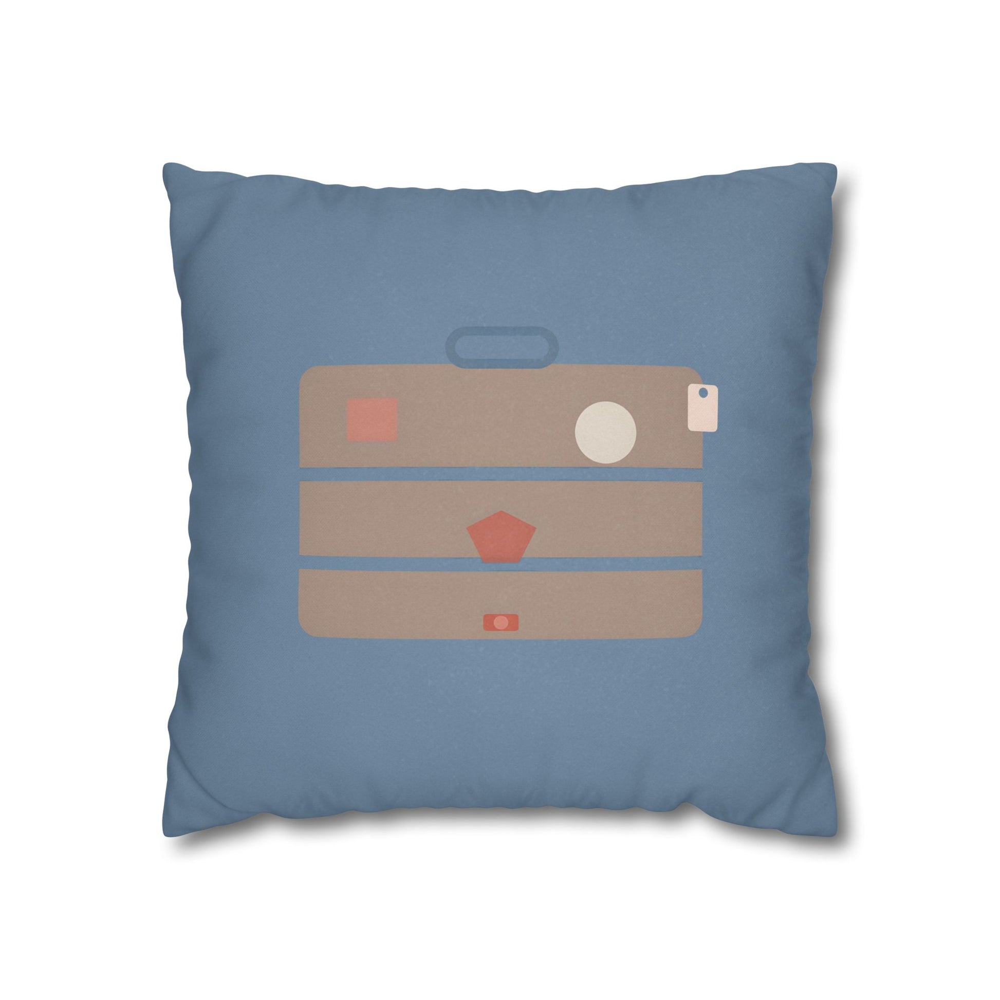 The Traveler's Suitcase Throw Pillow – Bear Nursery Decor 18" × 18"