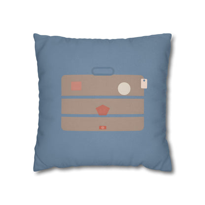The Traveler's Suitcase Throw Pillow – Bear Nursery Decor 18" × 18"