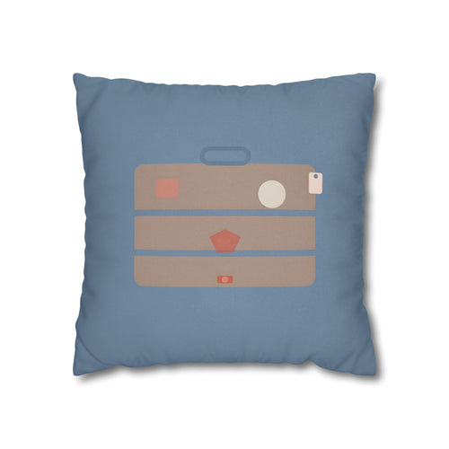 The Traveler's Suitcase Throw Pillow – Bear Nursery Decor 18" × 18"