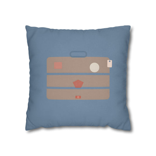 The Traveler's Suitcase Throw Pillow – Bear Nursery Decor 18" × 18"