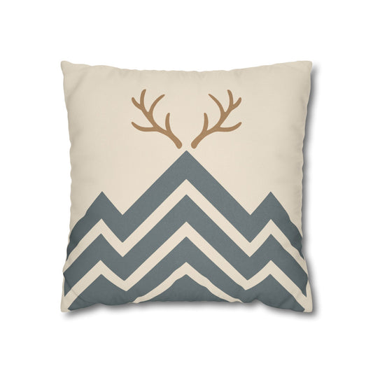 Mountains Throw Pillow – Pink Alpine Landscape – Wes Anderson Aesthetic Decor 18" × 18"